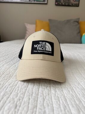 The North Face Beige Front Black Mesh Logo Cap